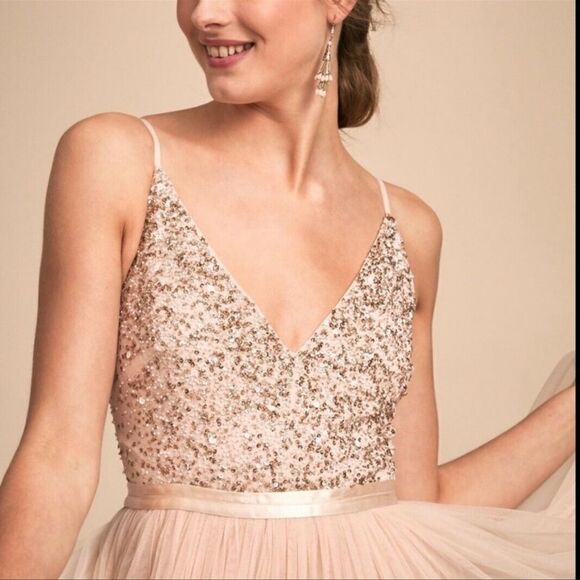 BHLDN - Avery Beaded Sequin Tulle Bridesmaid Special Occasion Dress - Picture 9 of 12